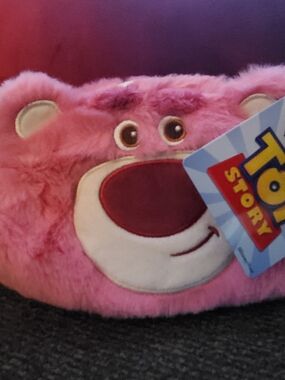 Disney Lotso/Alien Toy Story Plush Head Pouch - Pink & Green, Flips Inside Out